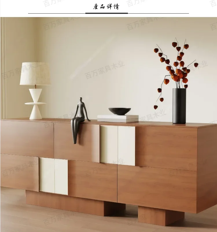 

Medieval solid wood porch cabinet, modern simple high-end locker, living room home opposite door floor cabinet can be customized
