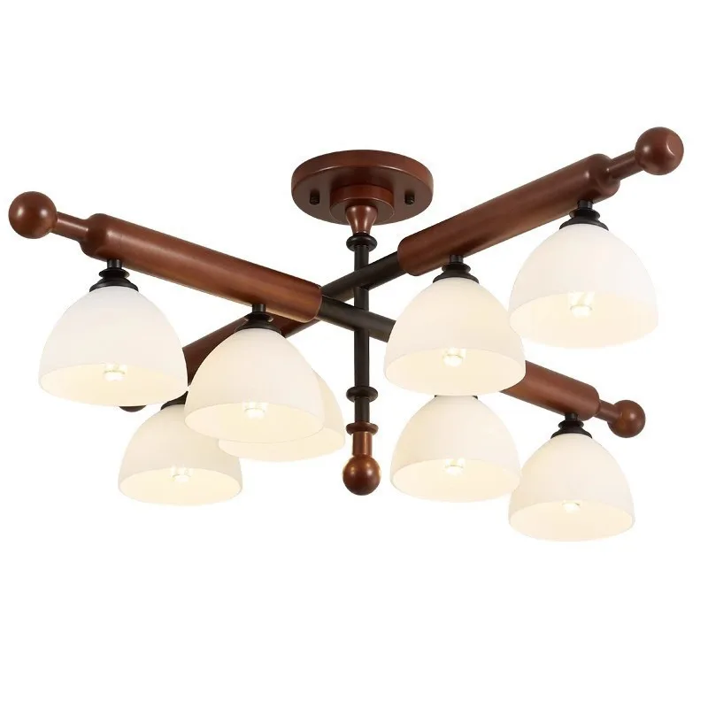 

ceiling chandelier Nanyang style solid wood retro bedroom dining room light designer creative zen light