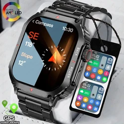 2024 New For Huawei Xiaomi GPS Track Rugged Military Smart Watch Men AMOLED HD Screen IP68 Waterproof Bluetooth Call SmartWatch