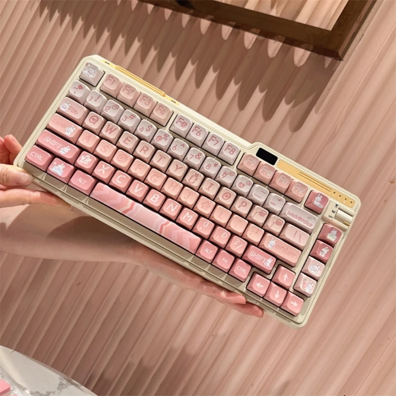 PBT MDA Keycap 126 teclas Sakuras Rabbits Keycap para teclados alfandegários