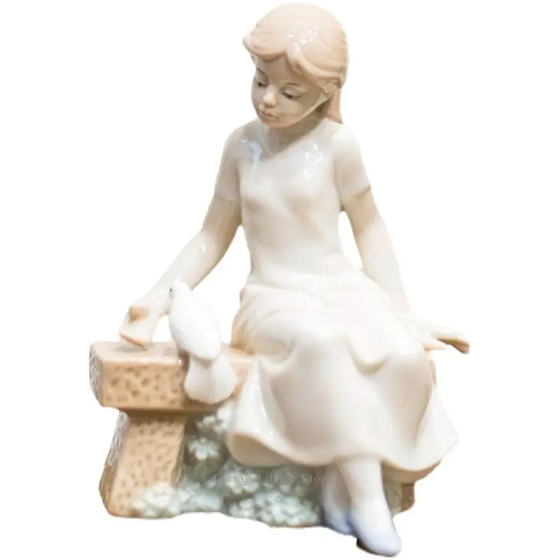 Lovely Ceramic Boy Girl Ornament, New House Decoration for TV Cabinet & Shelf, Moving In Gift for Friends