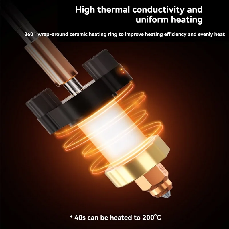 AEE7-For Creality K1 Series Kit de bloc chauffant buse à échange rapide, 300 ° Résistance aux hautes températures C pour K1, K1C, K1-Max