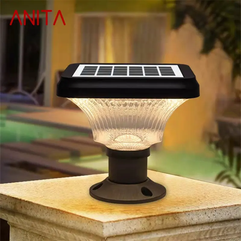 

ANITA Outdoor Solar Post Lamp Modern Creative LED Courtyard Waterproof Column Light for Garden Balcony Villa Porch Decor