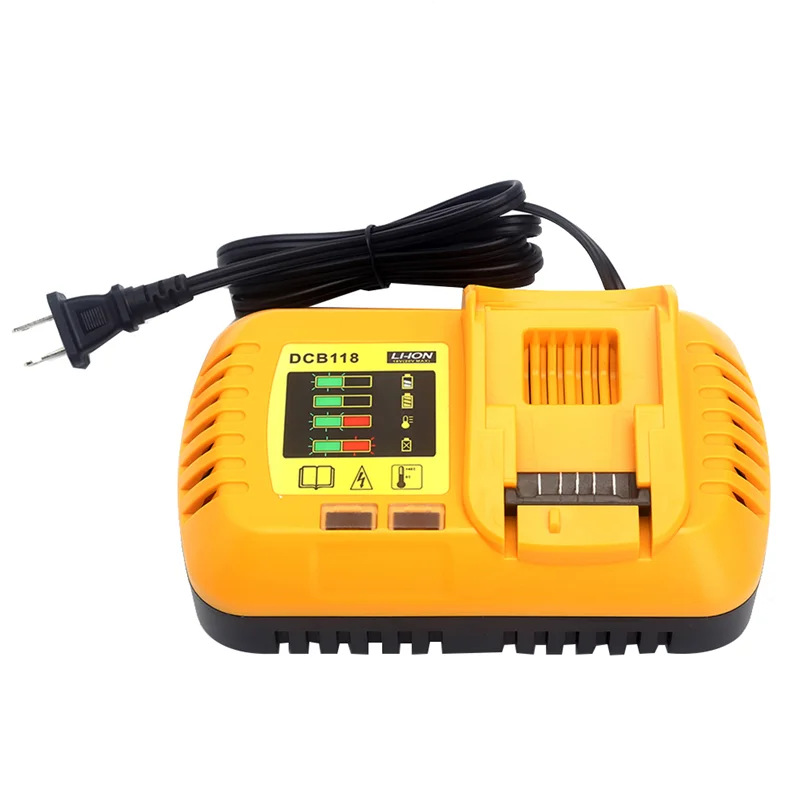 8A DCB118 Battery Charger for Dewalt Battery 10.8V 12V 14.4V 18V 20V DCB200 DCB101 DCB115 DCB107 DCB105 DCB140(US Plug)