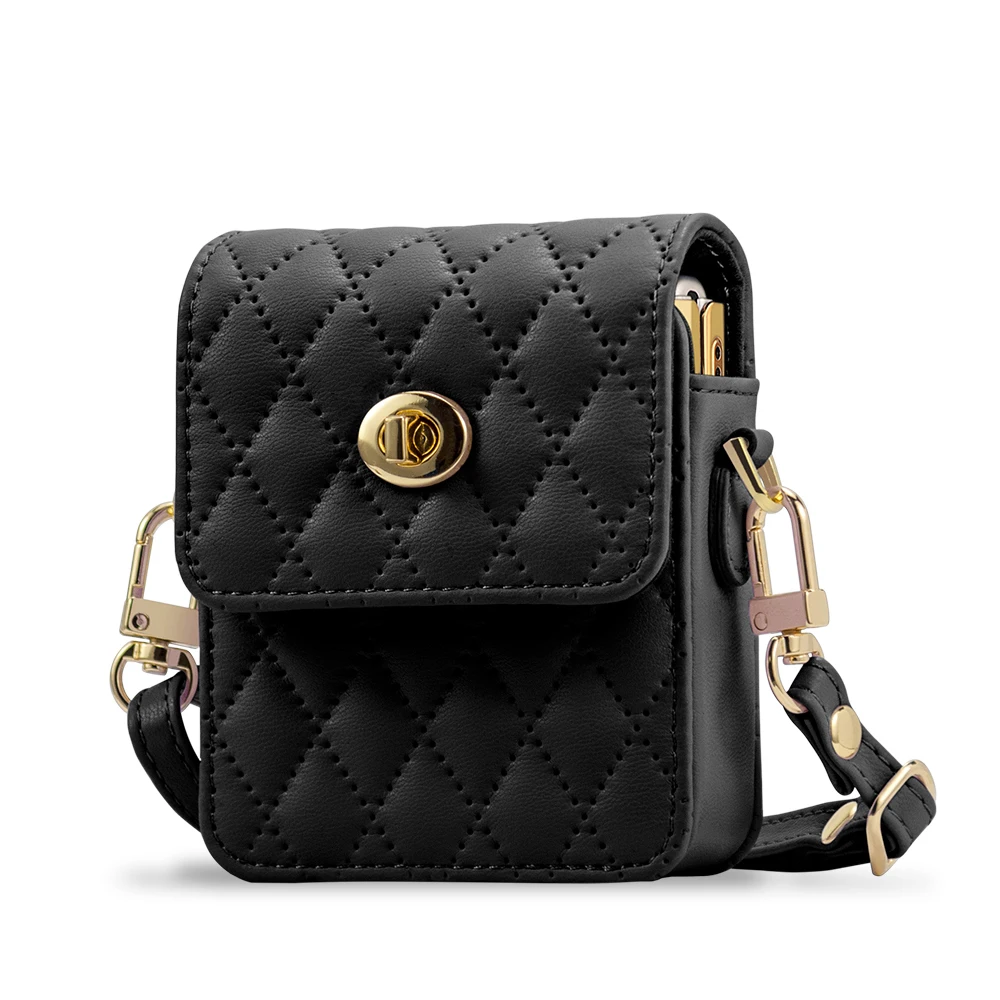 حقيبة هاتف كروس جلدية فاخرة للنساء حقيبة كتف صغيرة متوافقة مع هاتف Samsung Galaxy Z Flip Motorola Razr 50 #2