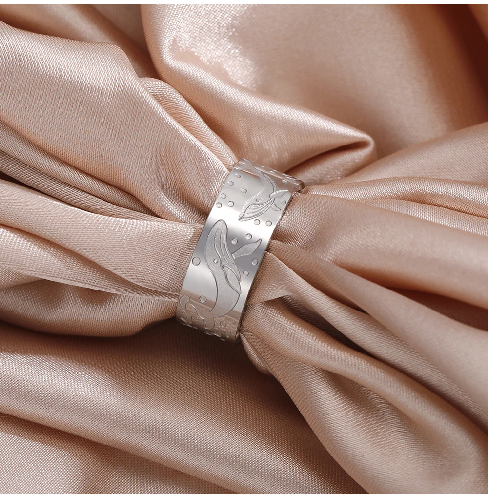 COOLTIME Wal Ringe für Frauen Männer Edelstahl Gold Farbe Mode Niedlichen Tier Finger Ringe Party Schmuck Geschenk – Detail 7