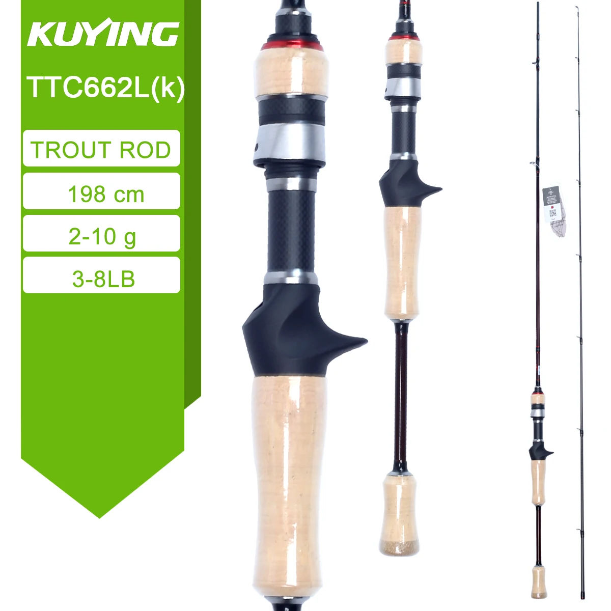 KUYING TETON Stream Trout 1-3lb 2-4lb 3-8lb Angelrute Spinnrute Baitcasting FUJI Carbon UL L SUL Ultraleicht 9