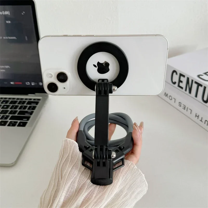 POV Vlog المغناطيسي الهاتف المحمول Selfie الرقبة الحبل حزام الأيدي الحرة يمكن ارتداؤها كسول الهاتف سحر حامل معلق ل Magsafe IPhone #5