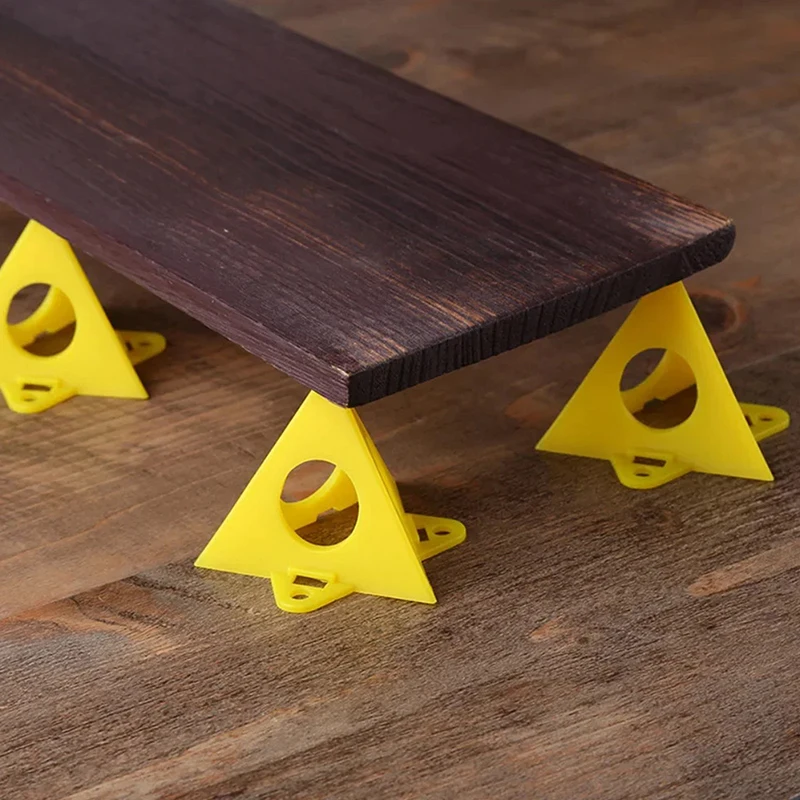 Conjunto de suporte de pintura para carpintaria, 20 peças, bloco de almofada de plástico pintado em amarelo, pintura em spray, suporte triangular revestido de secagem ao ar