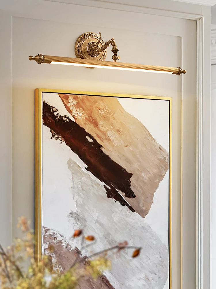 American retro all-copper mirror headlight French photo painting light oil painting wall washing light bathroom mirror headlight