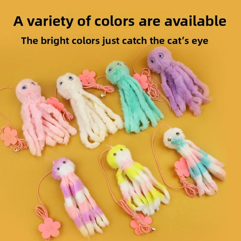 

New Elastic Band Adjustable Buckle Cat Stick - Cartoon Swing Toy, Suitable for Playful Cats' Automatic Bouncing Toy