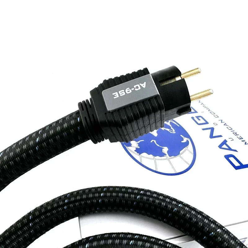 Hi-End PS Power Cable AC-9SE OFC Reverse Spiral Conductor HiFi Audio Amplifier AC Power Cord Gold Plated US / EU Plug with Box