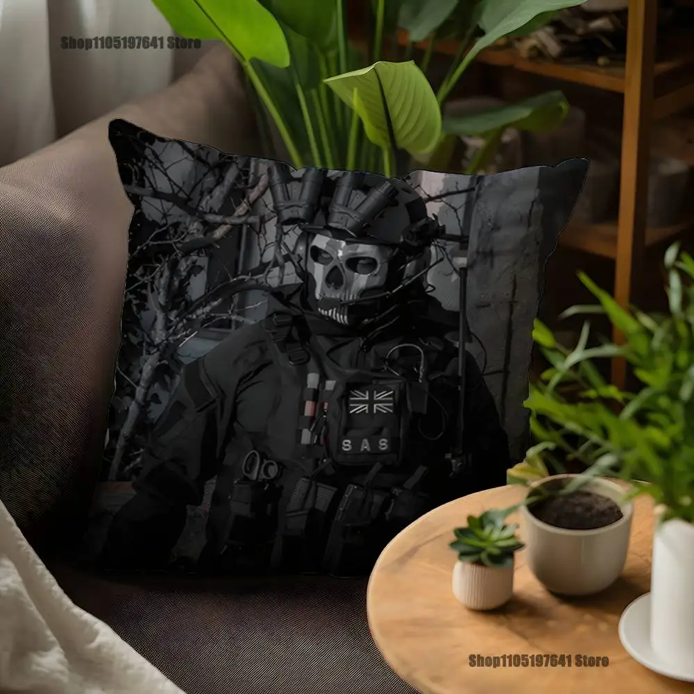 COD Call Of Duty G-Ghost Pillow Case For Sofa Decor Car Office Room Printing Cushion Cover Decorations and Protector