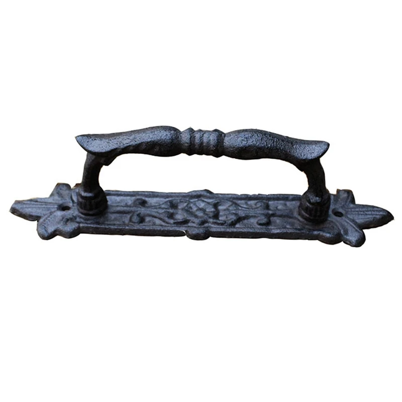 

Promotion! 2X European Retro Cast Iron Craft Door Handles For Garden/Courtyard Door Handle Decoration For Home Door