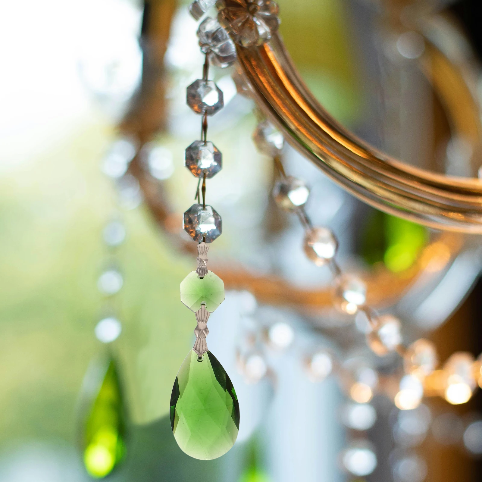 

5Pcs Teardrop Prism Crystal Beads Colorful Hanging Decorations for Chandelier Windows Ceiling Lamp Decor Window Hanging Beads