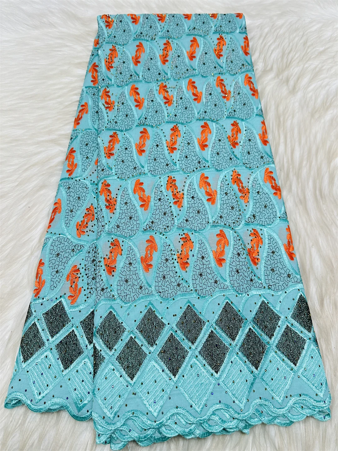 

Nigerian Swiss Voile Lace In Switzerland 2026 High Quality African Cotton Lace Fabric With Rhinestone For Wedding Party