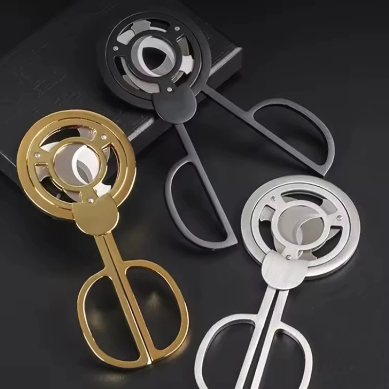 

Stylish Windmill Shape Cigar Scissors Cutter Sharp Stainless Steel Blade Round Puncher Essential Cigar Smoking Accessory