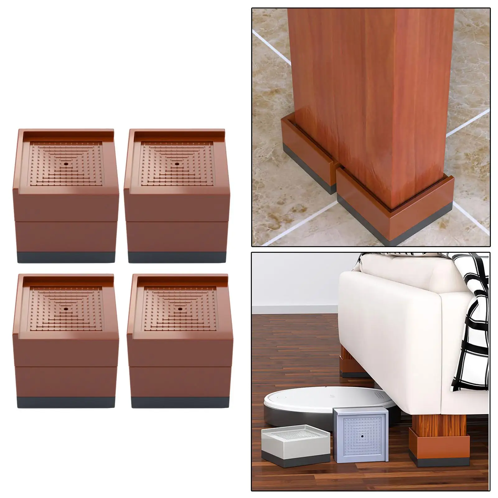 4Pcs Bed Furniture Leg Extenders for Table Couch Chair Frame Feet