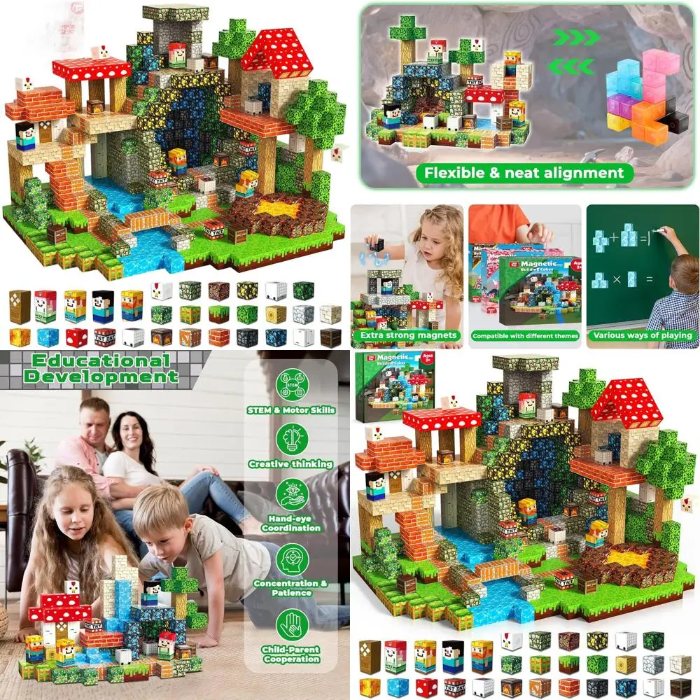 

200-Piece Magnetic Building Set: Strong Magnets for Kids, Sensory STEM Learning Toys, Ideal for Boys and Girls Ages 3+