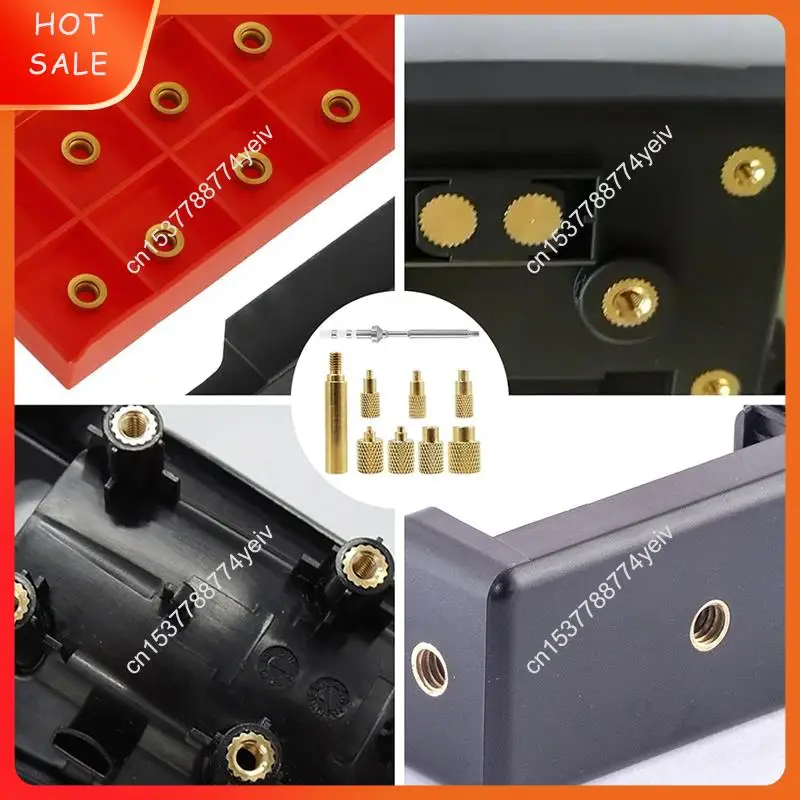 Heat Set Insert Tool M2/M3/M4/M5/M6/M7/M8 Heat Set Insert Tip Kit TS100 Brass Soldering Iron Tip Set A62X
