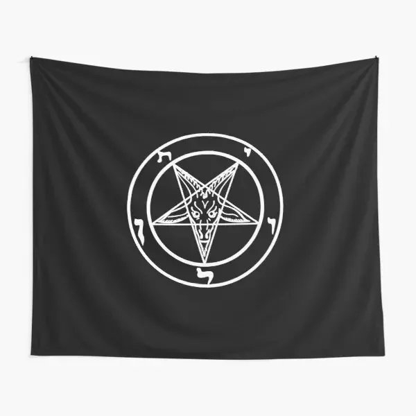 The Sigil Of Baphomet Black And White E  Tapestry Bedspread Beautiful Decor Travel Room Blanket Home Art Yoga Hanging Mat Towel