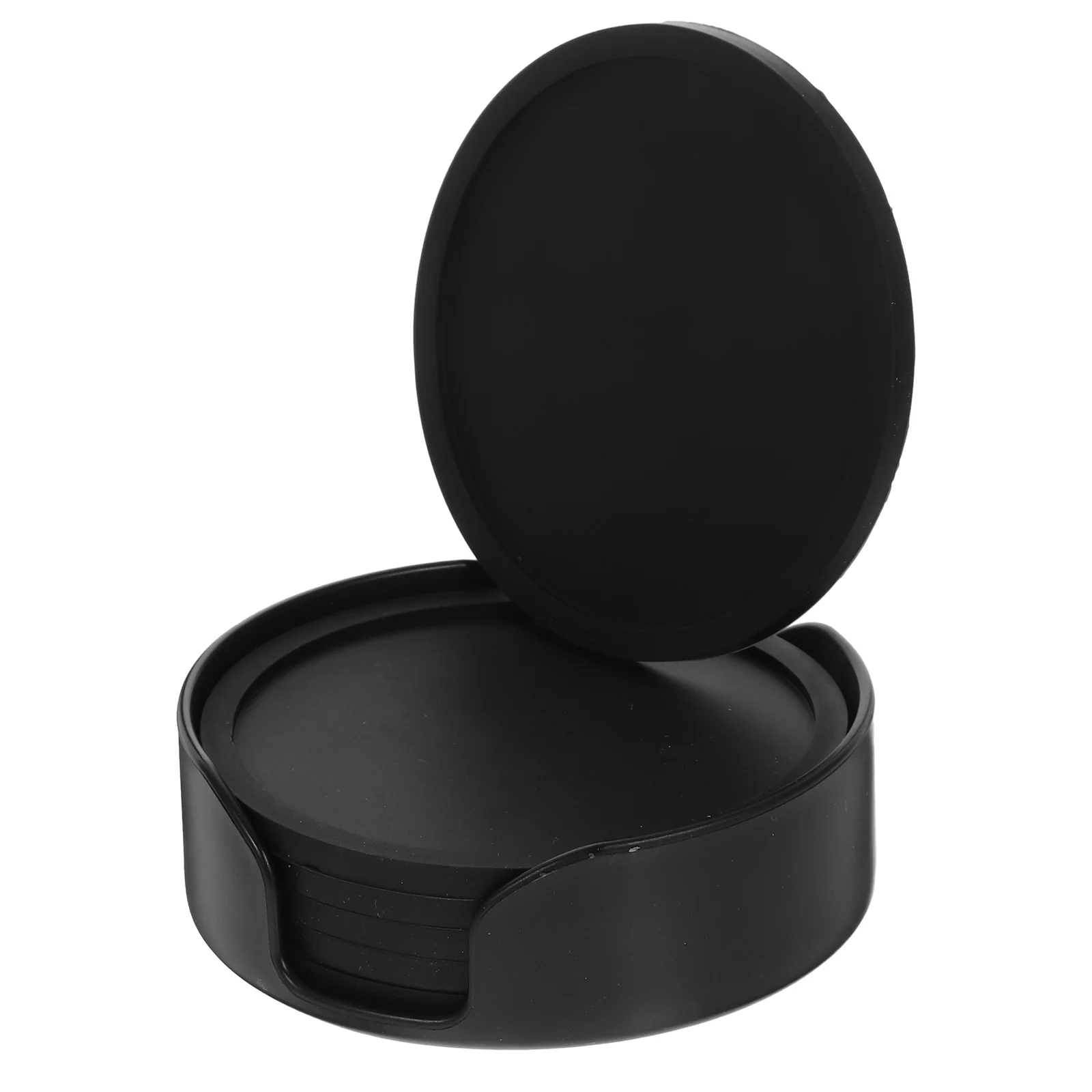 

1Set Cup Coasters Set Silicone Round Cup Mats Classic Color Heat Protection Durable Practical Pot Coaster Holder