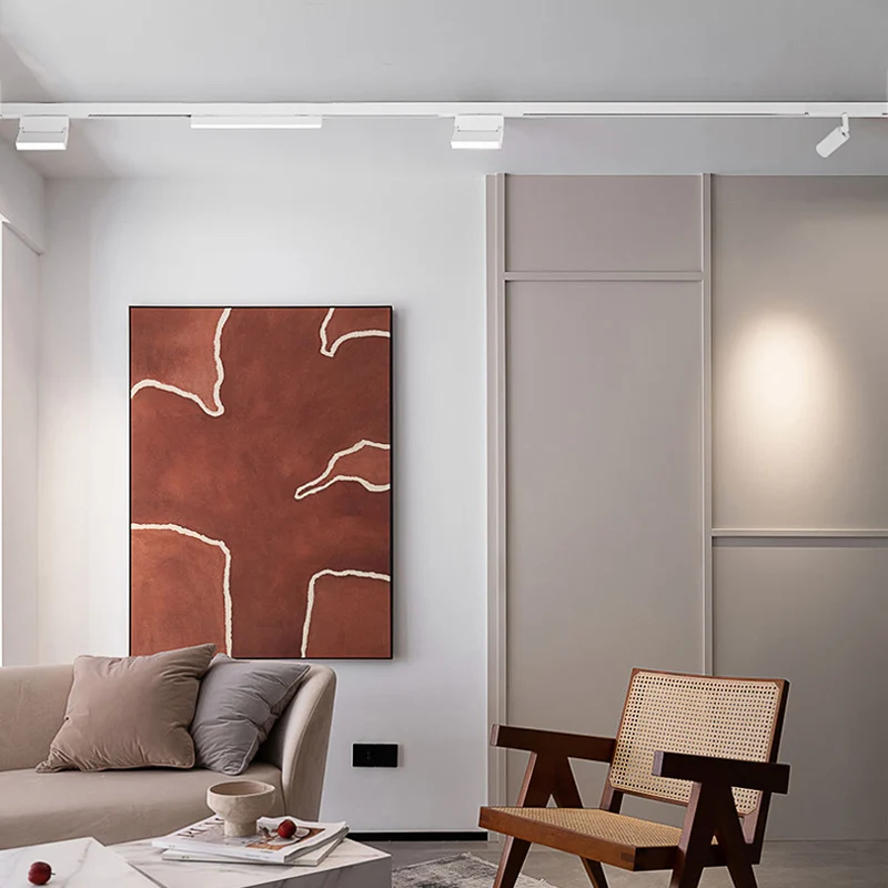 Binario magnetico Zigbee bianco illuminazione intelligente griglia lampada di inondazione apparecchio lineare flessibile incorporato binario binario