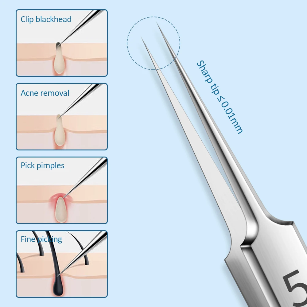 여드름 제거 바늘 블랙헤드 제거 여드름 코메돈 추출기 세트, 잡티 Zit 얼굴 스킨 케어 클리너 제거 도구