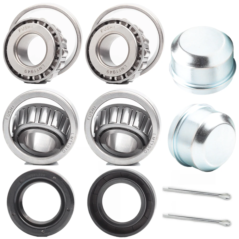 

2 Set Fits for 3/4'' Axles Trailer Wheel Hub Bearings Kit LM11949/10 84389TC Seal OD 45.72 mm Dust Cover and Cotter Pin