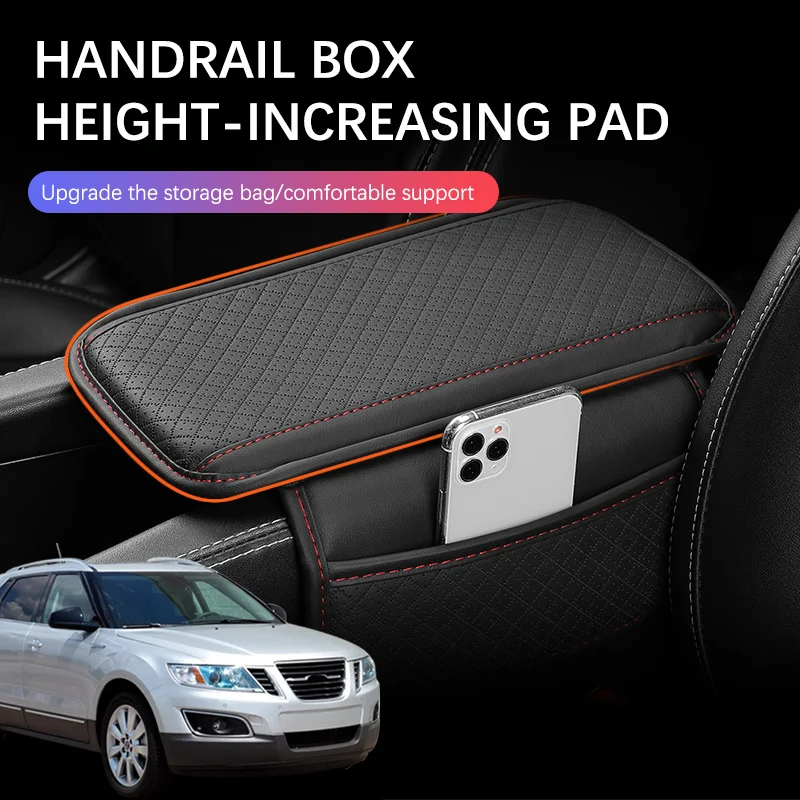 

Car Arm Rest Cushion Center Console Protection Cover Auto Armrest Box Pad Storage Pocket For Saab 9-4X 9 4 Saab 94 Accessories