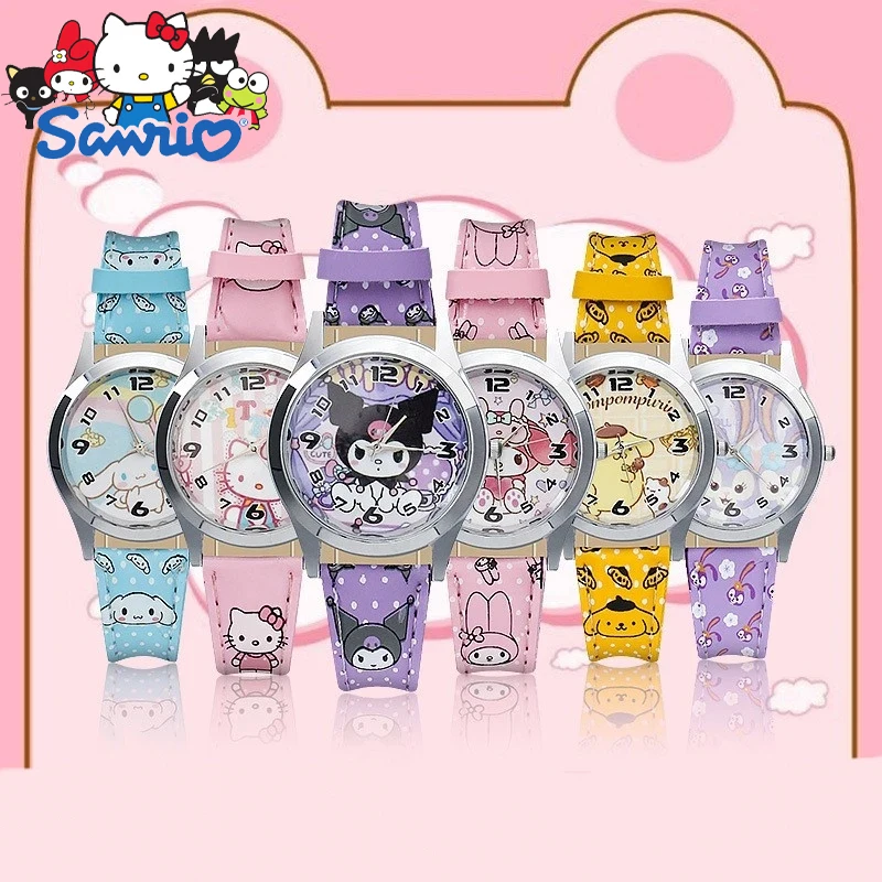 Sanrio Hello Kitty Cinnamoroll Anime Exquisite Electronic Watch Kawaii Kuromi My Melody Children\'s Watch Gifts with Gift Boxs