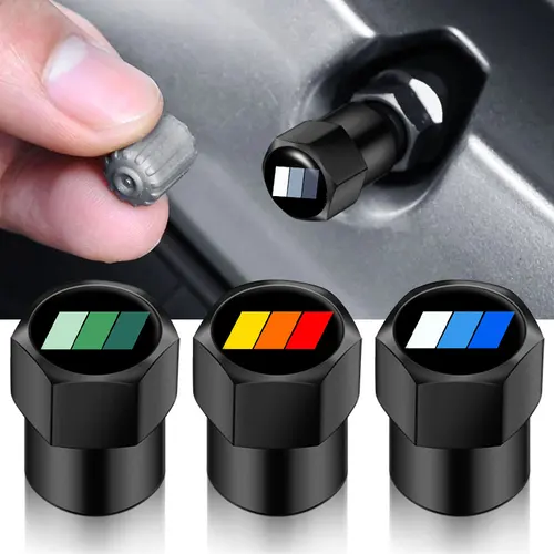 Tapa de válvula de neumático de coche, accesorio colorido Universal, 4 piezas, pegatina de aire para Toyota, estilismo