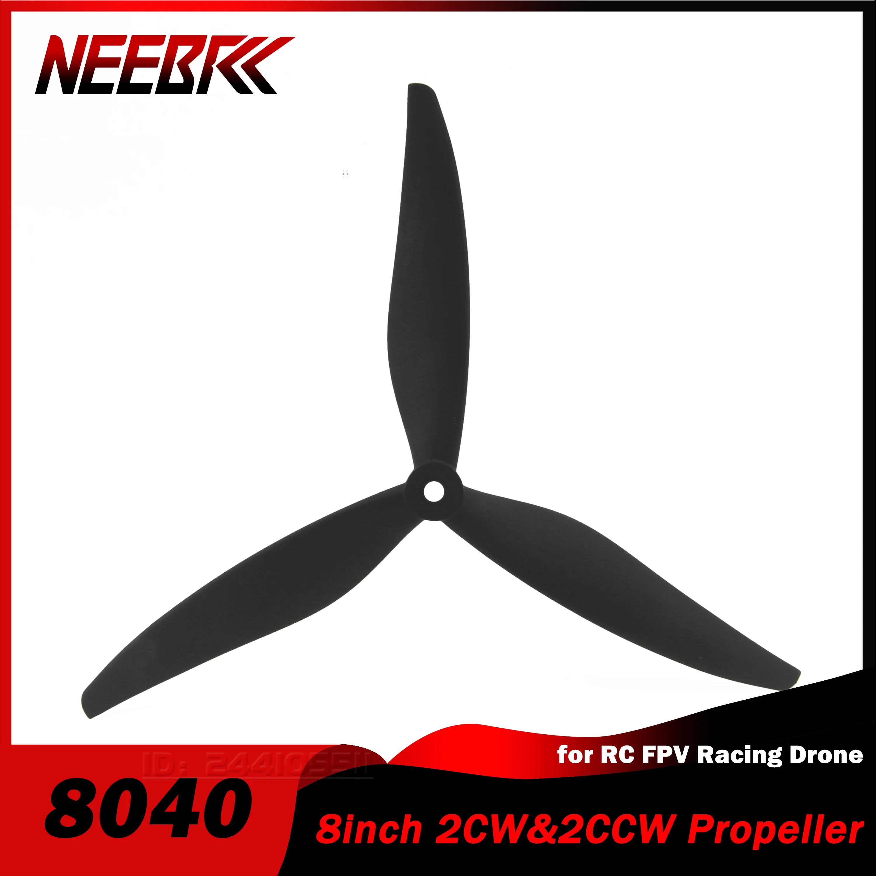 

2Pairs NEEBRC 8040 8inch 3-Blade Propellers Low Noise 2CW 2CCW Blade for RC FPV Racing Drone Quadcopter Mark4 2812 3210 Motor