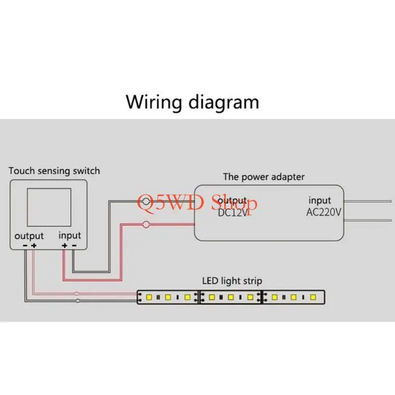 Q5WD Mirror Lamps Touch-Sensor Dimmer for Bathroom Mirror Stepless Adjustment