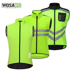 WOSAWE-Coletes Reflexivos De Ciclismo Para Homens, Camisolas Desportivas Sem Mangas, Gilet Respirável, Road Bike, Bicicleta, Roupa MTB