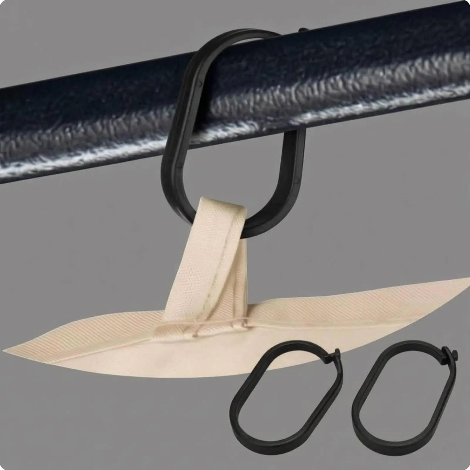 Durable Plastic Outdoor Awning Hook Oval Loop Curtain Rail Clip Easy Attach Remove for Patio Gazebo Shower Use