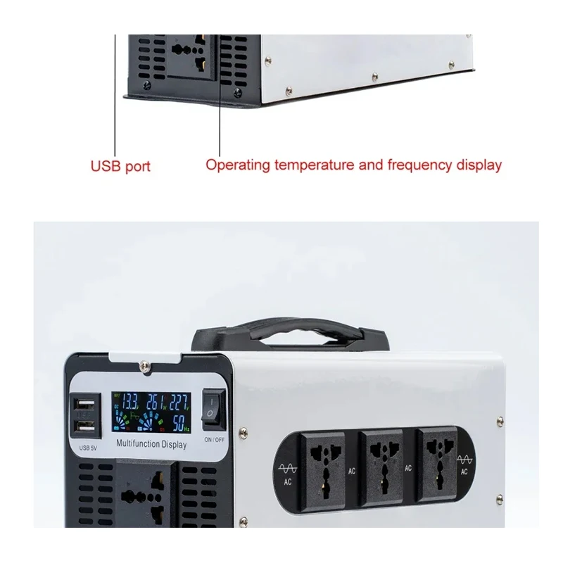 Onduleur à onde sinusoïdale Pure 12V 24V 48V 60V 72V 96V à 110V 60Hz, convertisseur 12000W 10000W 8000W pour voiture solaire hors réseau