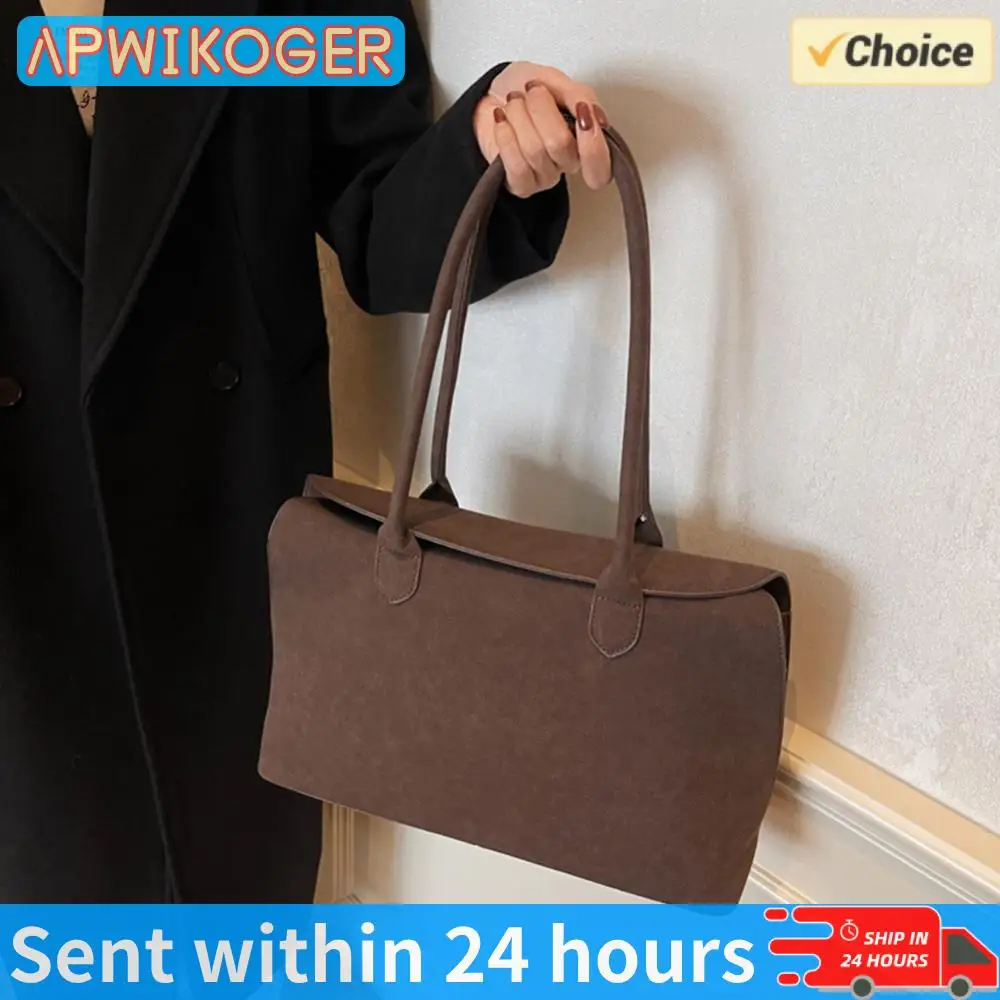

Shoulder Bag for Women Men Suede Underarm Bag Solid Color Top Handle Bag with Inner Pocket Trendy Satchel Bag Work Travel Bag