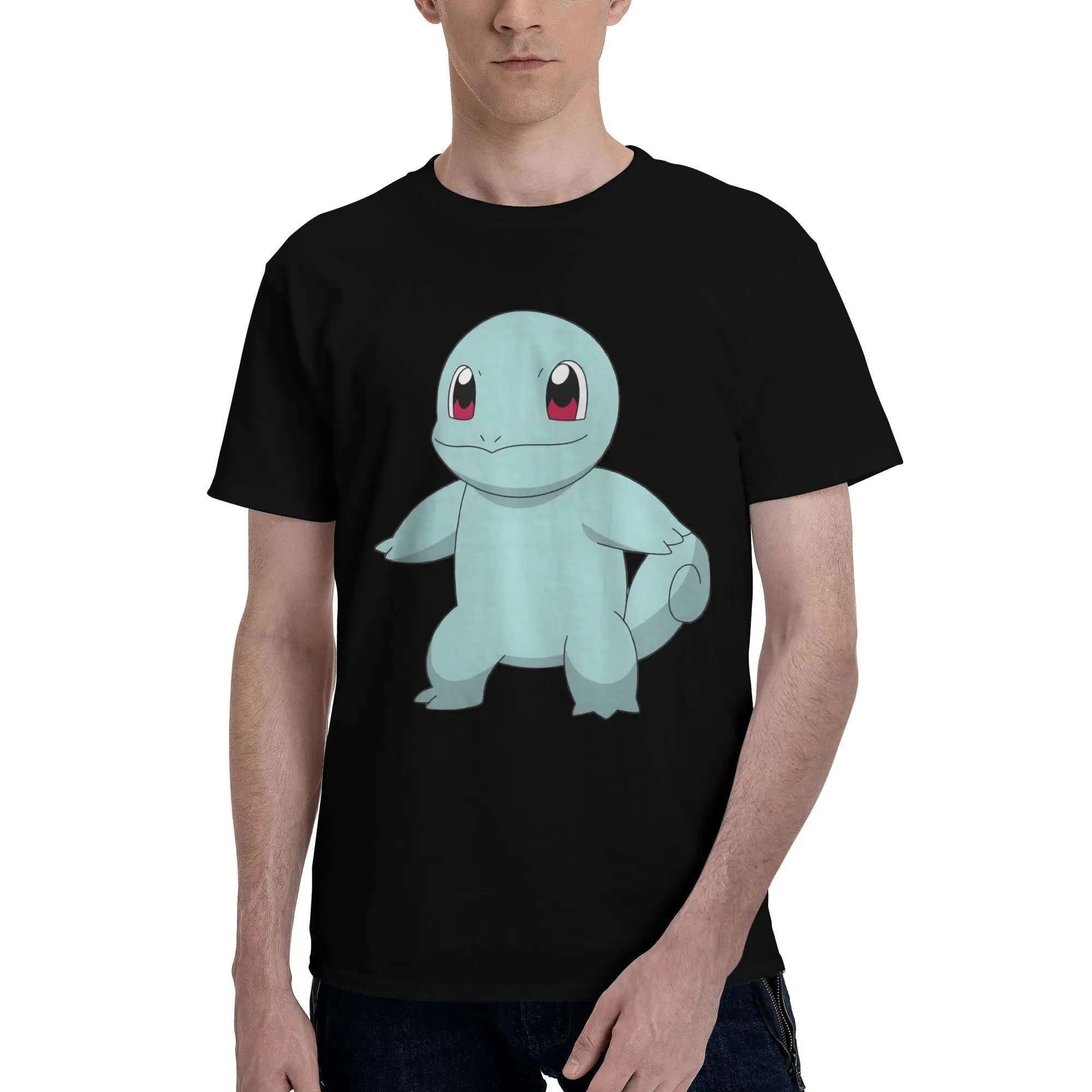 

Custom Squirtles Anime T Shirts Men Pre-shrunk Cotton Tees Tshirt Short Sleeve Urban T-shirt Clothes
