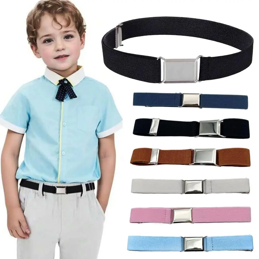 1pcs Kids Elastic Belt for Boy Girl Children Adjustable Stretch Waistband Canvas Belt with Buckle Clothing Accessories