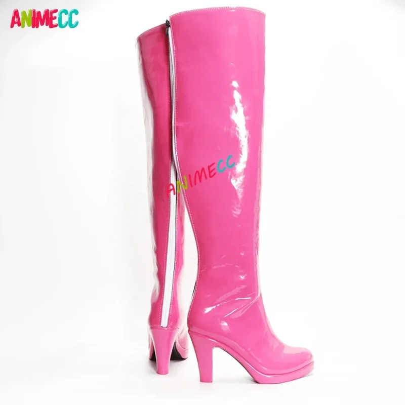 Botas de disfraz de Anime Ai Hoshino, vestido de Lolita, calzado hasta la rodilla para escenario, zapatos de cuero, se acepta personalización