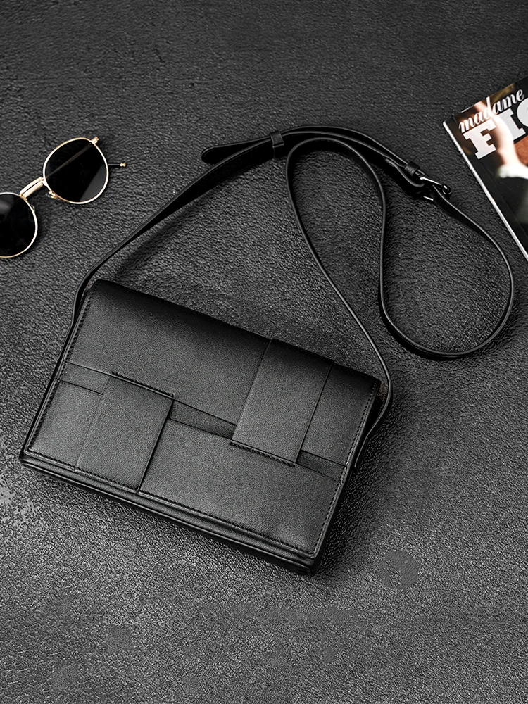 

2025 New Faionable Men's Diagonal Bag Outdoor Camera Bag Woven Menger Bag Single oulder Bag Busin Casual Soft PU