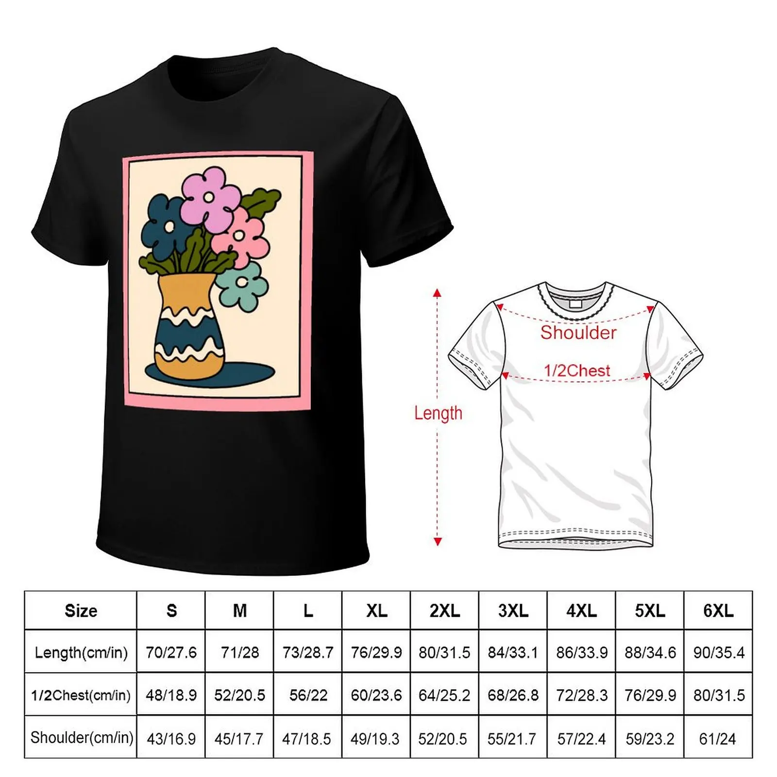 Flowers Retro 70s T-Shirt High Elasticity Sports Tee Shirt