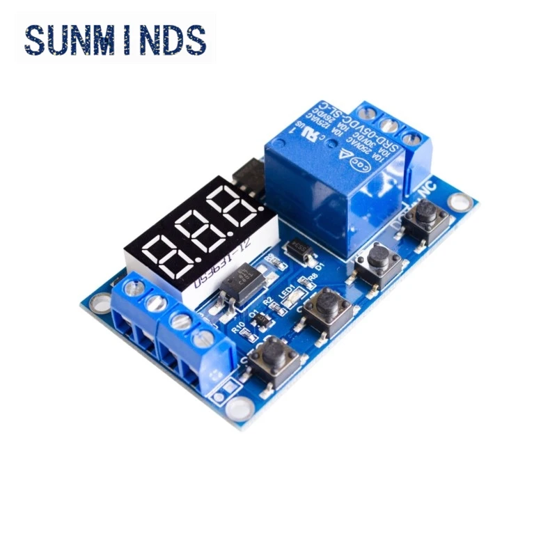 Módulo de relé de 1 canal, 5V, módulo de relé de retardo de tiempo, interruptor de encendido/apagado, ciclo de sincronización de 999 minutos para placa de relé Arduino Rele