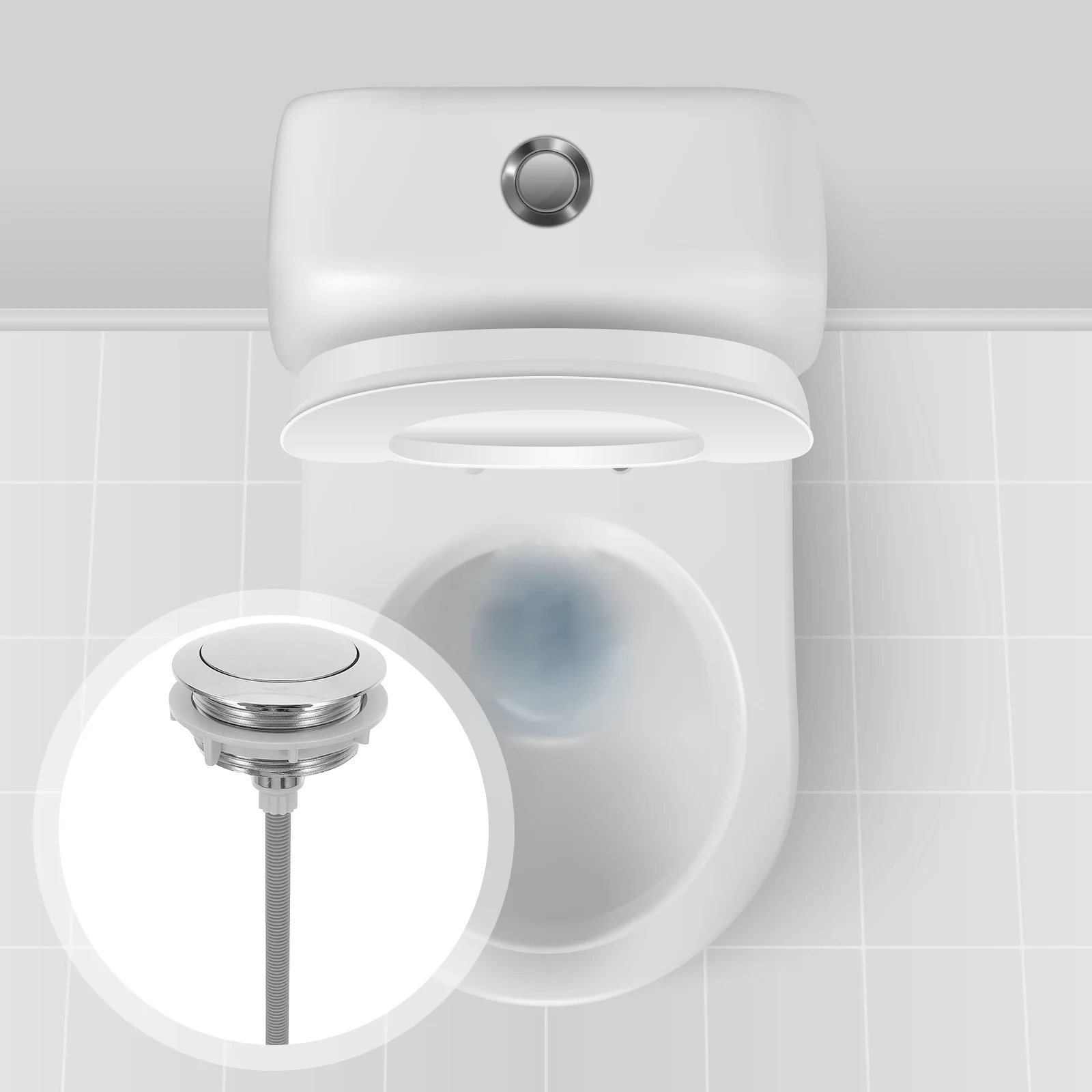 Serbatoio dell'acqua Pulsante singolo WC Push Bottoni a filo universali Pneumatico Accessorio per il bagno di casa Riparazione durevole in ABS