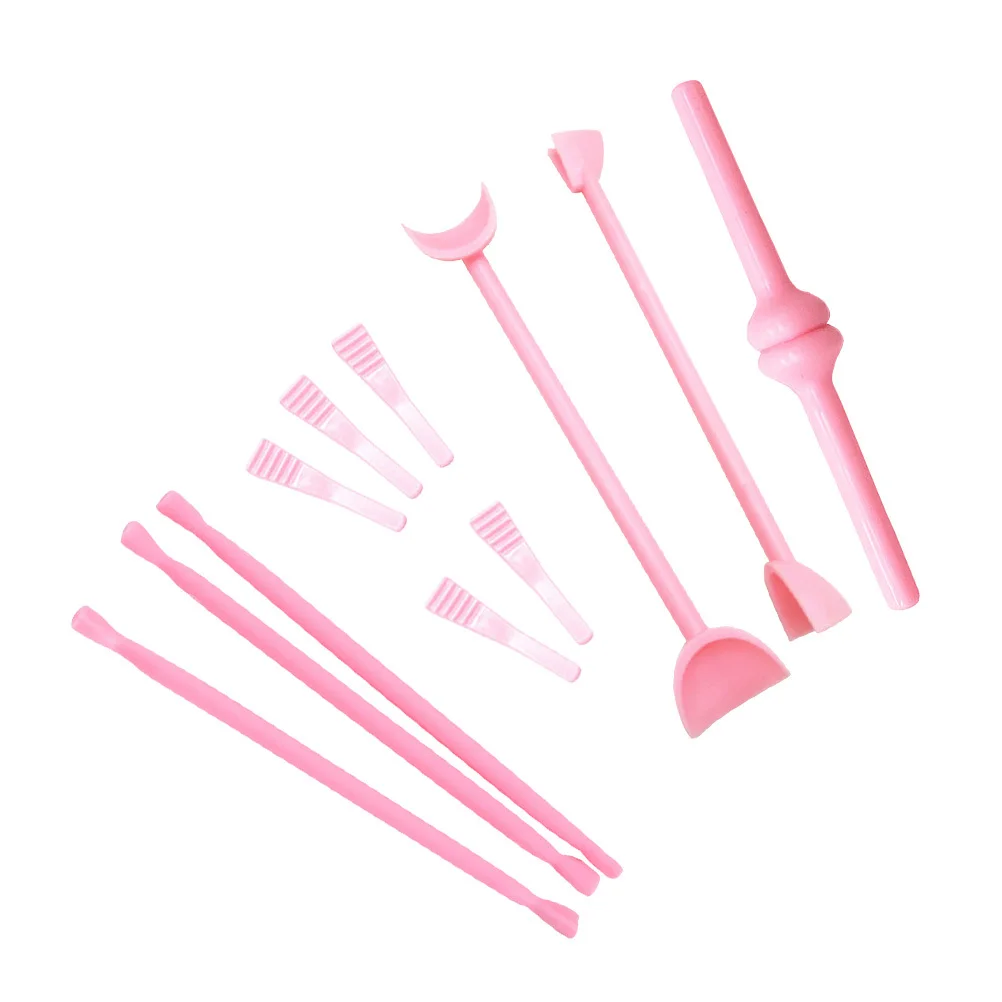11-delig decoratiegereedschap kleipennen set fondant snijwerk kit bakken ambachtelijke klei beeldhouwen nail art schilderij diy roze