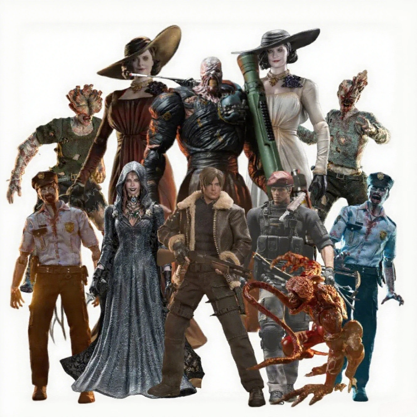 

In Stock Patriot Studio Resident Evil 1/12 Leon Kraus Chris Police Officers Zombie Chainsaw 6-inch Action Figures Collection