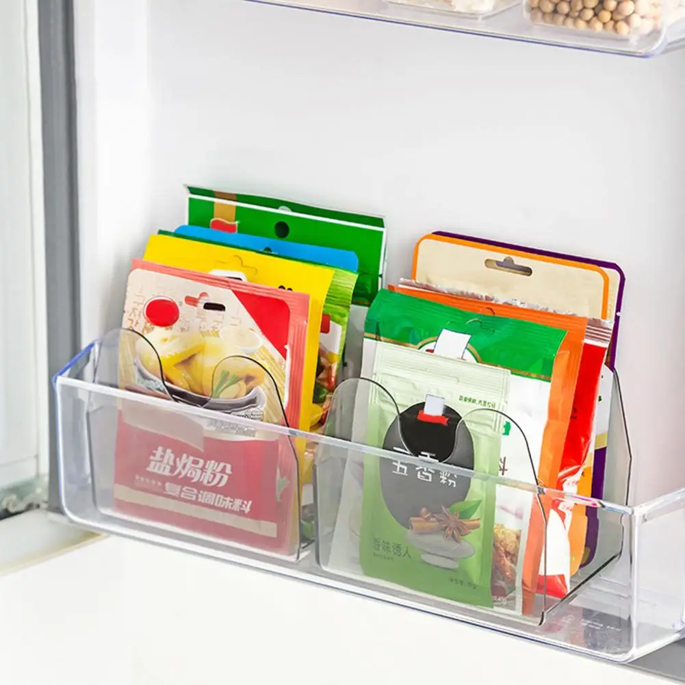 Kitchen Spice Organizer Plastic Wall Mount Spice Bag Holder Organizer Rack For Kitchen Seasoning Pouches Adhesive 향료 봉지 브래킷