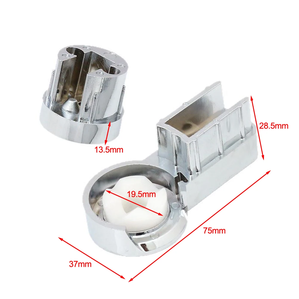 1 Set Chrome Plated ABS Bath Hinge Brackets For 6mm Shower Screen Glass, Left And Right Door Support Set