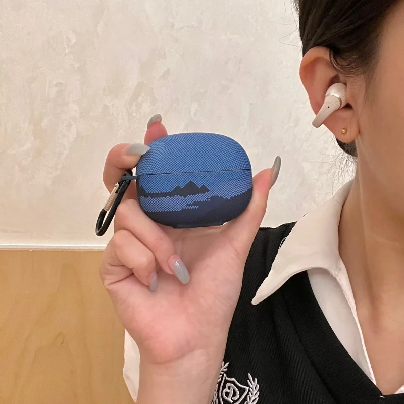 Minimalist Mountain Print Case For Shokz OpenDots One E310 Anti-scratch TPU Earphone Protector Stylish Nature Pattern Cover